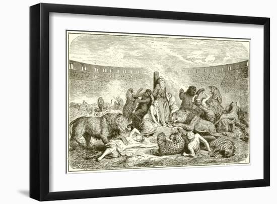 Christian Martyrs in the Arena-English School-Framed Giclee Print