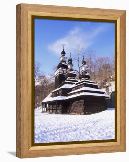 Christian Orthodox Wooden Church of St. Michael from the 18th Century, Prague, Czech Republic-Richard Nebesky-Framed Premier Image Canvas