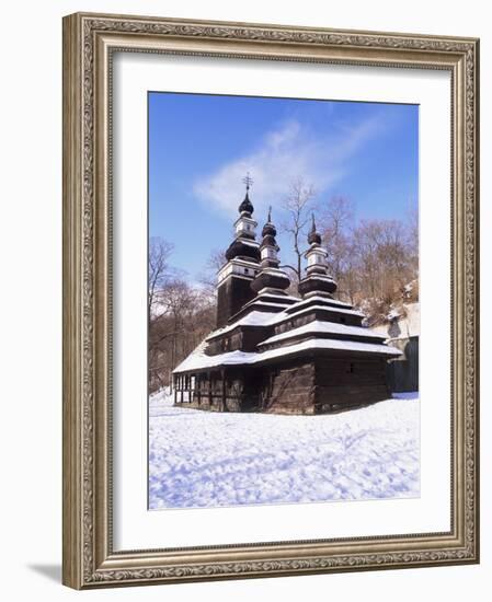 Christian Orthodox Wooden Church of St. Michael from the 18th Century, Prague, Czech Republic-Richard Nebesky-Framed Photographic Print