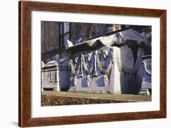 Christian Sarcophagus with Reliefs Depicting Garlands, Jellyfish Heads and Angels, Turkey-null-Framed Giclee Print