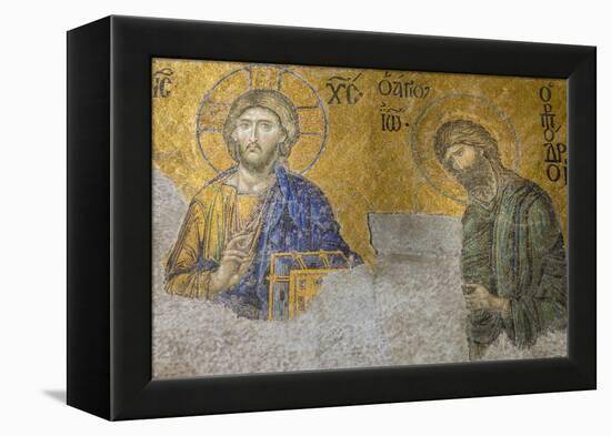 Christian Wall Mosaic. Hagia Sophia. Istanbul. Turkey-Tom Norring-Framed Premier Image Canvas