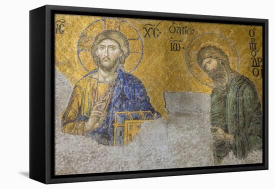 Christian Wall Mosaic. Hagia Sophia. Istanbul. Turkey-Tom Norring-Framed Premier Image Canvas