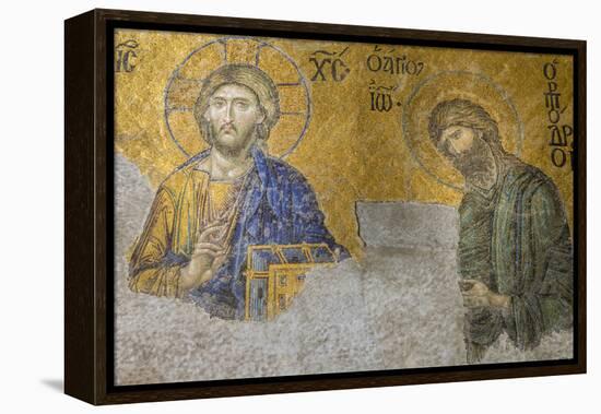 Christian Wall Mosaic. Hagia Sophia. Istanbul. Turkey-Tom Norring-Framed Premier Image Canvas
