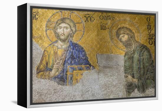 Christian Wall Mosaic. Hagia Sophia. Istanbul. Turkey-Tom Norring-Framed Premier Image Canvas