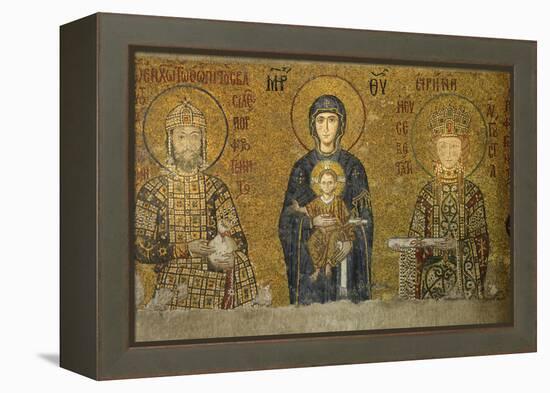 Christian Wall Mosaic. Hagia Sophia. Istanbul. Turkey-Tom Norring-Framed Premier Image Canvas