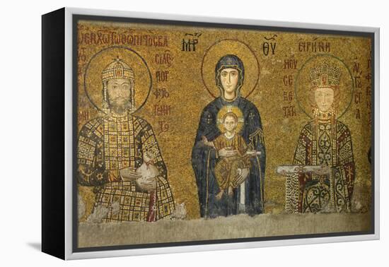 Christian Wall Mosaic. Hagia Sophia. Istanbul. Turkey-Tom Norring-Framed Premier Image Canvas