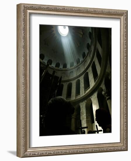 Christian Worshippers Attend Orthodox Good Friday Procession at Church of Holy Sepulchre-null-Framed Photographic Print