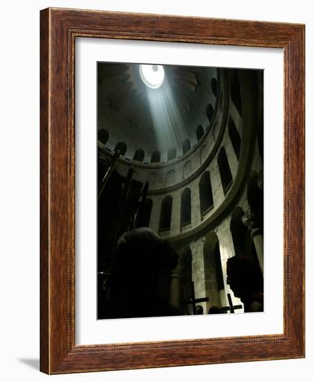 Christian Worshippers Attend Orthodox Good Friday Procession at Church of Holy Sepulchre-null-Framed Photographic Print