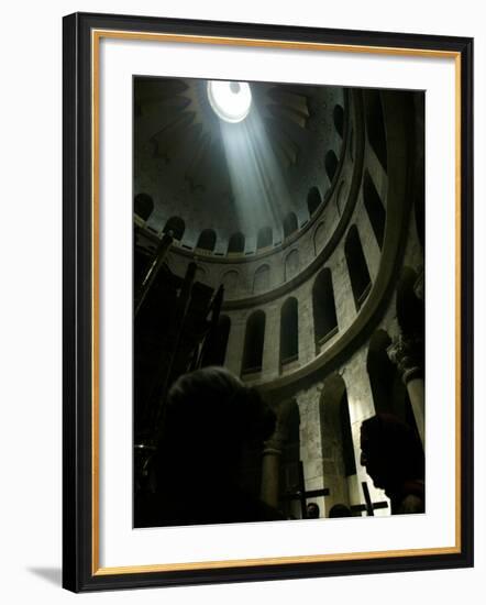 Christian Worshippers Attend Orthodox Good Friday Procession at Church of Holy Sepulchre-null-Framed Photographic Print