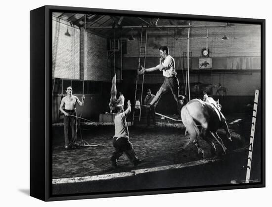 Christiani Family Practicing Their Bareback Riding Act-Gjon Mili-Framed Premier Image Canvas