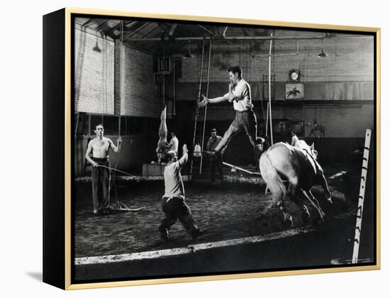 Christiani Family Practicing Their Bareback Riding Act-Gjon Mili-Framed Premier Image Canvas