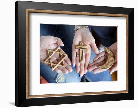 Christianity, Islam and Judaism, Bible, Quran and Torah, interreligious symbols-Godong-Framed Photographic Print