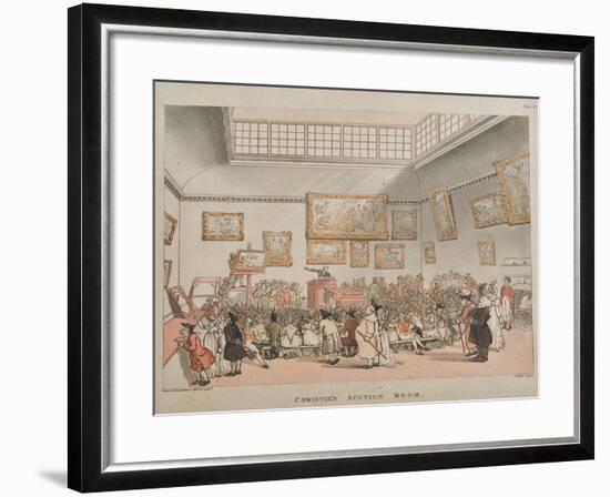 Christie's Auction Room, 1808-Rowlandson & Pugin-Framed Giclee Print