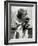 Christina Goldsmith Kissing a Weimaraner Puppy from Her Father's Stock of Weimaraner Hunting Dogs-Bernard Hoffman-Framed Photographic Print