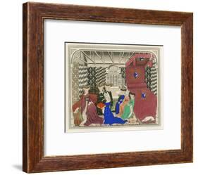 Christine de Pisan, Presenting Her Book to the Queen of France, Early 15th Century-Henry Shaw-Framed Giclee Print