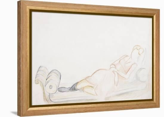 Christine Mavrogordato on a Day Bed, C.1928-Mark Gertler-Framed Premier Image Canvas