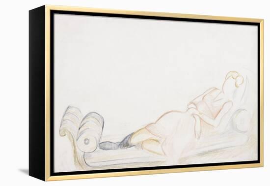 Christine Mavrogordato on a Day Bed, C.1928-Mark Gertler-Framed Premier Image Canvas