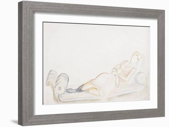 Christine Mavrogordato on a Day Bed, C.1928-Mark Gertler-Framed Giclee Print