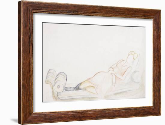 Christine Mavrogordato on a Day Bed, C.1928-Mark Gertler-Framed Giclee Print
