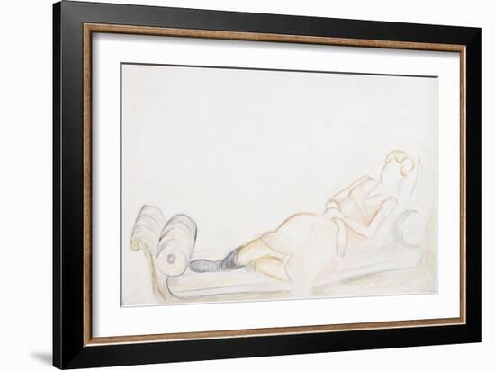 Christine Mavrogordato on a Day Bed, C.1928-Mark Gertler-Framed Giclee Print