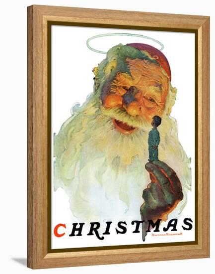 "Christmas, 1927" (King Kong Santa), December 3,1927-Norman Rockwell-Framed Premier Image Canvas