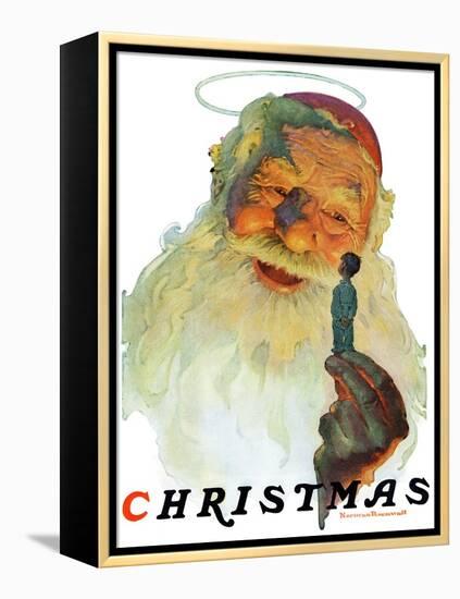 "Christmas, 1927" (King Kong Santa), December 3,1927-Norman Rockwell-Framed Premier Image Canvas