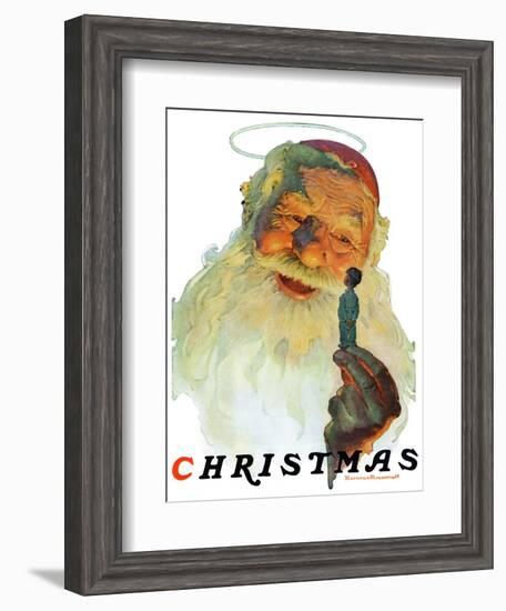 "Christmas, 1927" (King Kong Santa), December 3,1927-Norman Rockwell-Framed Giclee Print