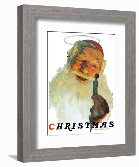 "Christmas, 1927" (King Kong Santa), December 3,1927-Norman Rockwell-Framed Giclee Print