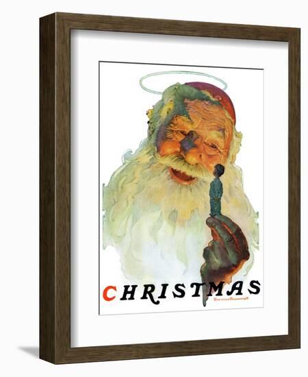 "Christmas, 1927" (King Kong Santa), December 3,1927-Norman Rockwell-Framed Giclee Print