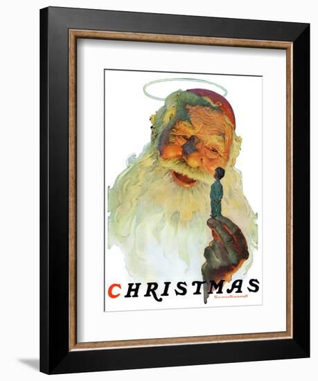 "Christmas, 1927" (King Kong Santa), December 3,1927-Norman Rockwell-Framed Giclee Print