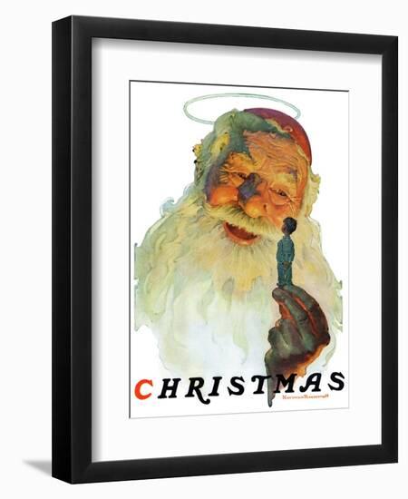 "Christmas, 1927" (King Kong Santa), December 3,1927-Norman Rockwell-Framed Giclee Print