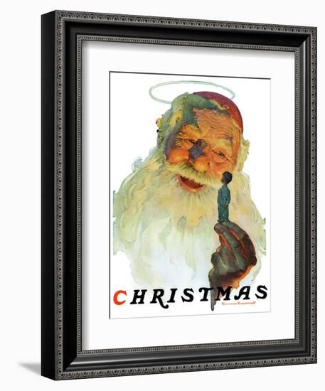 "Christmas, 1927" (King Kong Santa), December 3,1927-Norman Rockwell-Framed Giclee Print