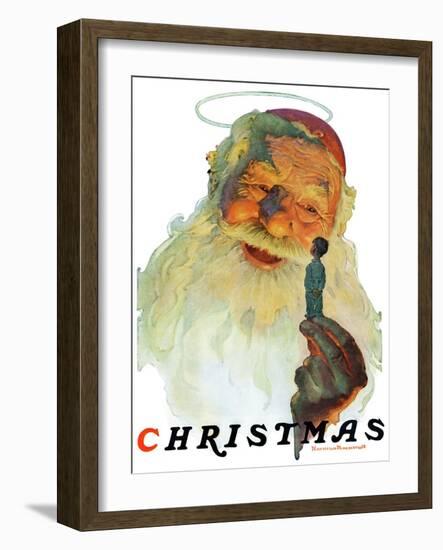 "Christmas, 1927" (King Kong Santa), December 3,1927-Norman Rockwell-Framed Giclee Print