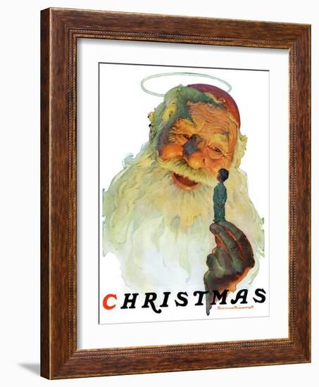 "Christmas, 1927" (King Kong Santa), December 3,1927-Norman Rockwell-Framed Giclee Print