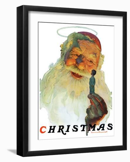 "Christmas, 1927" (King Kong Santa), December 3,1927-Norman Rockwell-Framed Giclee Print