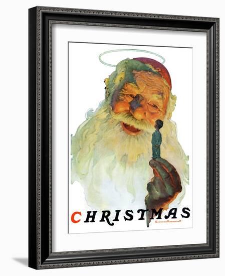 "Christmas, 1927" (King Kong Santa), December 3,1927-Norman Rockwell-Framed Giclee Print