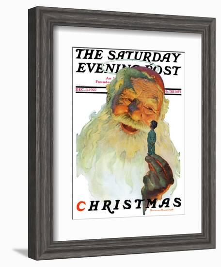 "Christmas, 1927" (King Kong Santa) Saturday Evening Post Cover, December 3,1927-Norman Rockwell-Framed Giclee Print