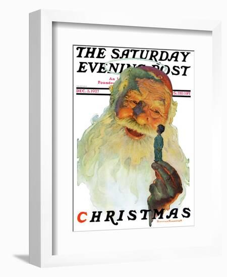 "Christmas, 1927" (King Kong Santa) Saturday Evening Post Cover, December 3,1927-Norman Rockwell-Framed Giclee Print