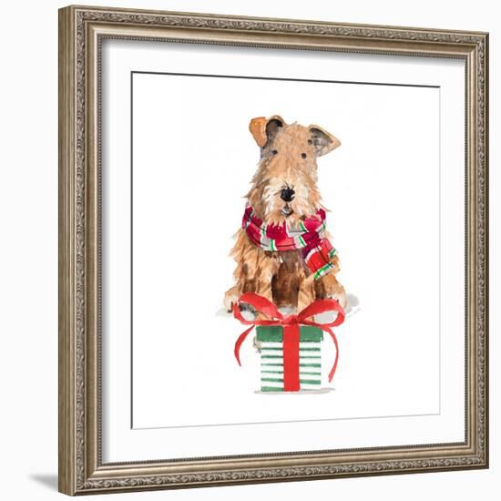 Christmas Airedale Terrier-Lanie Loreth-Framed Art Print