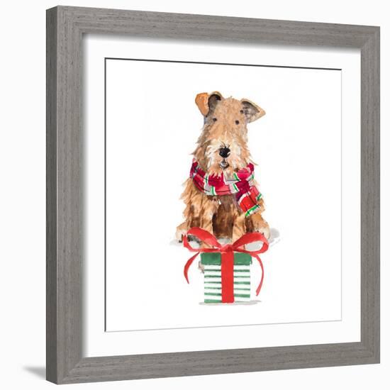 Christmas Airedale Terrier-Lanie Loreth-Framed Art Print