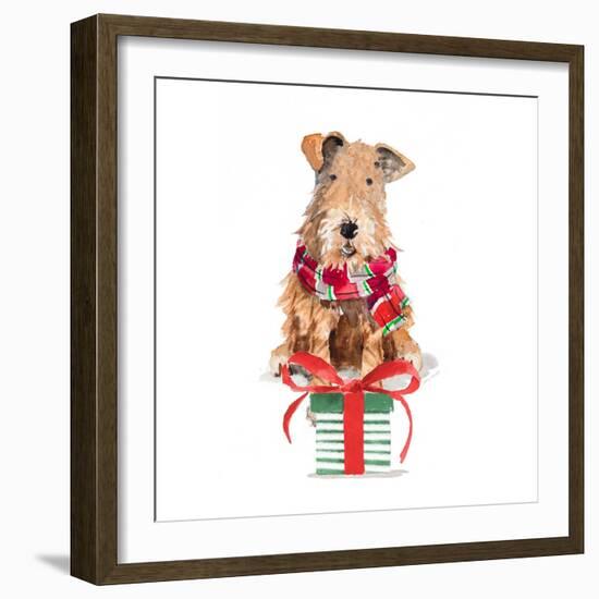 Christmas Airedale Terrier-Lanie Loreth-Framed Art Print