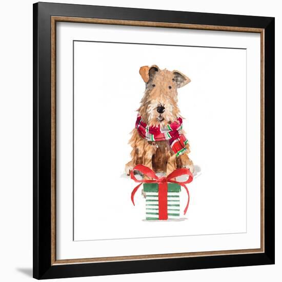 Christmas Airedale Terrier-Lanie Loreth-Framed Art Print