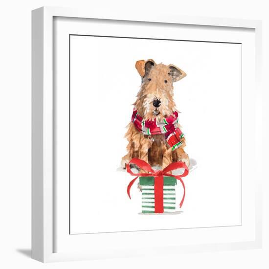 Christmas Airedale Terrier-Lanie Loreth-Framed Art Print