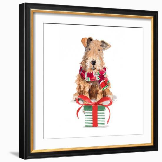 Christmas Airedale Terrier-Lanie Loreth-Framed Art Print