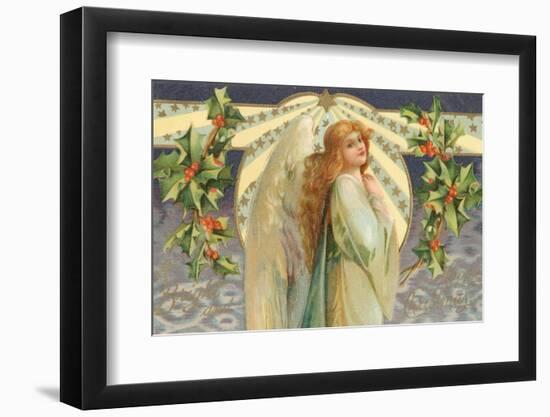 Christmas Angel with Holly-null-Framed Photographic Print