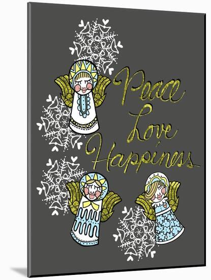 Christmas Angels & Snowflakes-Cyndi Lou-Mounted Giclee Print