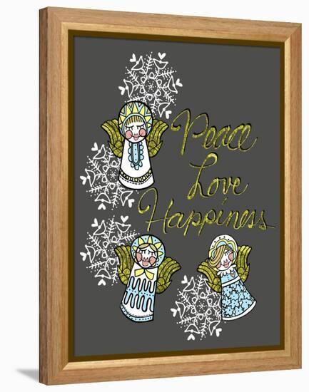 Christmas Angels & Snowflakes-Cyndi Lou-Framed Premier Image Canvas