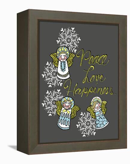 Christmas Angels & Snowflakes-Cyndi Lou-Framed Premier Image Canvas