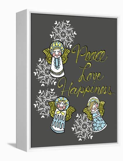 Christmas Angels & Snowflakes-Cyndi Lou-Framed Premier Image Canvas