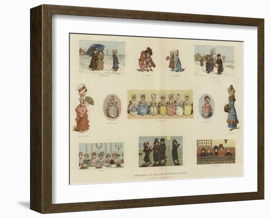 Christmas at Little-Peopleton Manor-Kate Greenaway-Framed Giclee Print